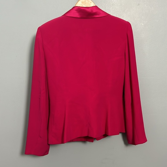 Vintage Banu Paris Fuchsia Double Breasted Satin Blazer size 12 - Picture 2 of 12